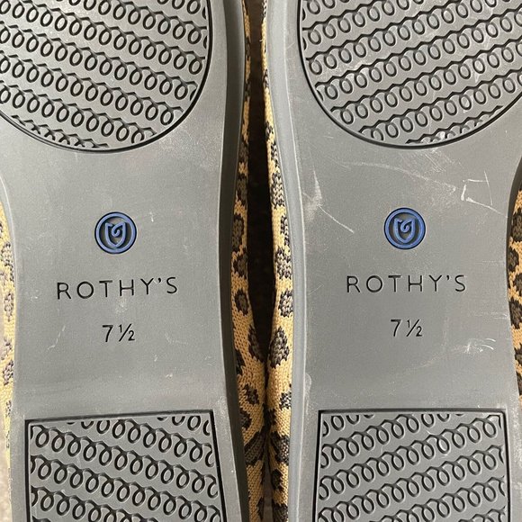 Rothy's Shoes Womens Size 7.5 The Flat Brown Spotted Leopard Print RETIRED Flats - Picture 13 of 15
